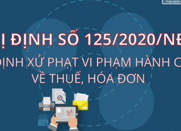 Nghị định 125/2020/NĐ-CP quy định xử phạt vi phạm hành chính về thuế, hóa đơn